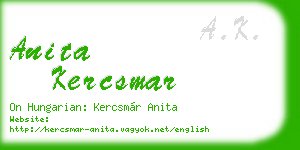 anita kercsmar business card